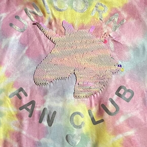 btween Girl's Tie Dye Unicorn Fan Club Shirt - Picture 5 of 5